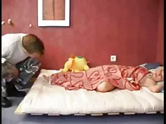 All alone on a chair girl gets an orgasm from jerking off