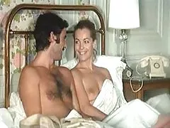 Blonde in bed cum on face after blowjob on camera