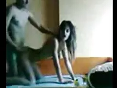 Russian student with braids fucking a guy in the ass and pussy