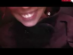 Sweet hot tits blonde enjoying cum from two members