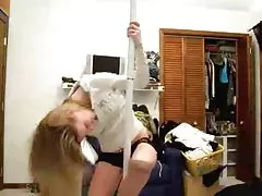 Guy fuck two asian girls in the ass and caresses them a slim body
