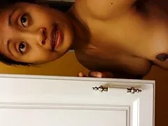 Busty chick feeds the guy a pussy after winning the match