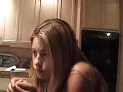 Russian babe with hairy pussy undressed and masturbating with a vibrator