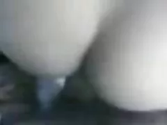 Girl masturbating pussy while the black man is not stuck in pussy huge dick