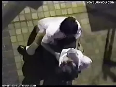 Russian girl in white stockings gets cunnilingus and sucks dick upside down