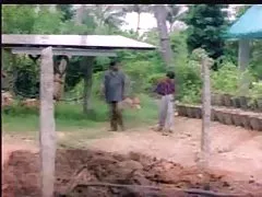 Russian lady on an abandoned farm was having fun with a slave in full