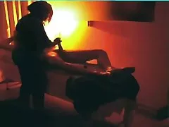 Sexy girl in stockings is given to the male