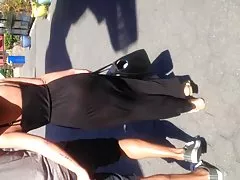 Russian girl takes off jeans and plays with hairy pussy