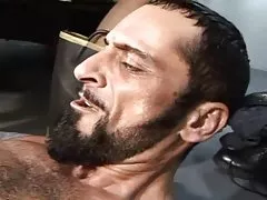 After fucking biker cum on huge hooters