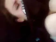 Cute russian brunette spread her legs in the splits while fucking