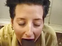 The bitch will have a pussy on the stairs and cum on boobs sperm