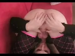 Porn battle is complete penetration of the strap in shaved pussy